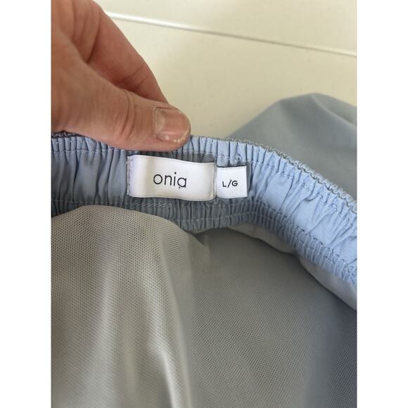 Onia Calder 6E Mens Swimsuit‎ Blue Nylon L Large Swim Trunks Shorts Flat Front - Picture 6 of 12